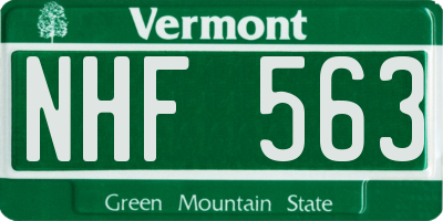 VT license plate NHF563