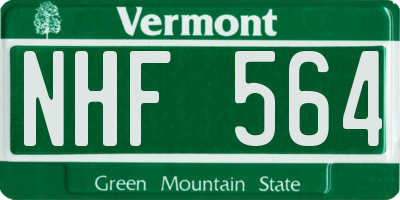 VT license plate NHF564