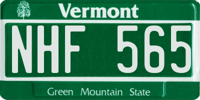 VT license plate NHF565