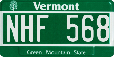 VT license plate NHF568