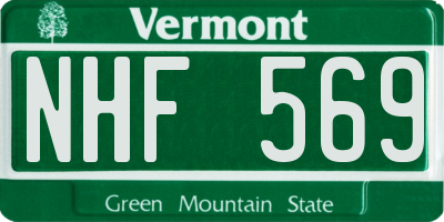 VT license plate NHF569