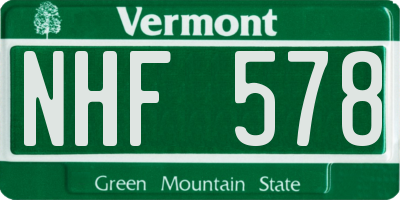 VT license plate NHF578