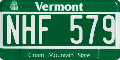 VT license plate NHF579