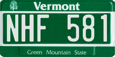 VT license plate NHF581