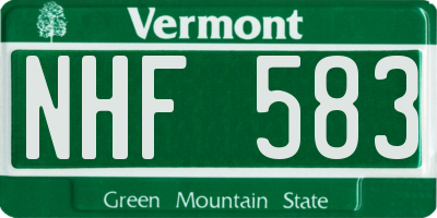 VT license plate NHF583