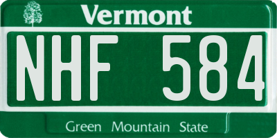 VT license plate NHF584