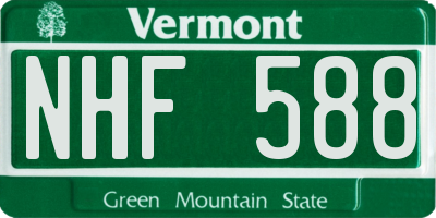 VT license plate NHF588