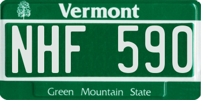 VT license plate NHF590