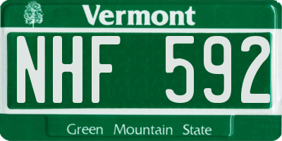 VT license plate NHF592