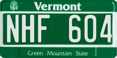 VT license plate NHF604