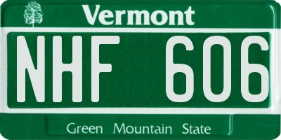 VT license plate NHF606