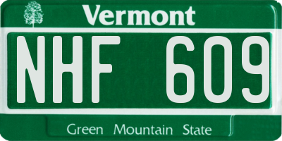 VT license plate NHF609
