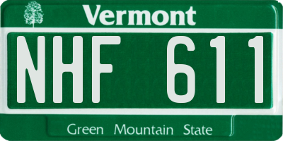 VT license plate NHF611