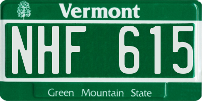 VT license plate NHF615
