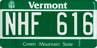 VT license plate NHF616