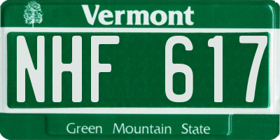 VT license plate NHF617