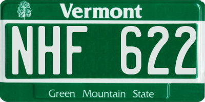 VT license plate NHF622