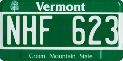 VT license plate NHF623
