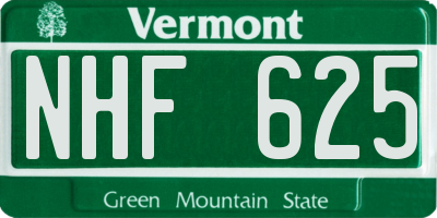 VT license plate NHF625