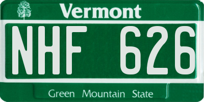 VT license plate NHF626