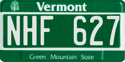 VT license plate NHF627