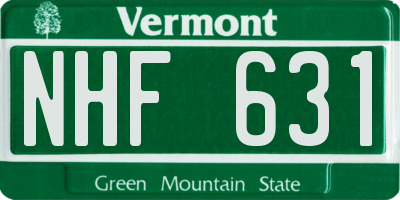 VT license plate NHF631