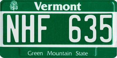 VT license plate NHF635