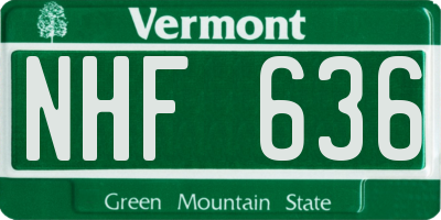 VT license plate NHF636