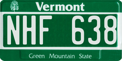 VT license plate NHF638