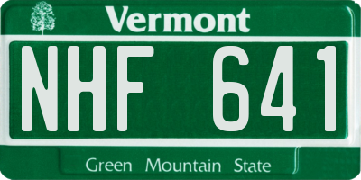 VT license plate NHF641