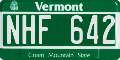 VT license plate NHF642