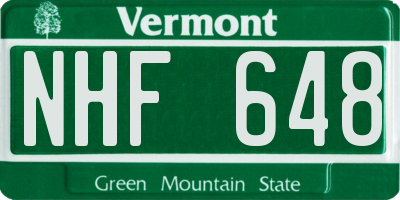 VT license plate NHF648