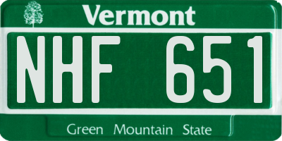 VT license plate NHF651