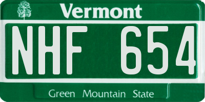 VT license plate NHF654
