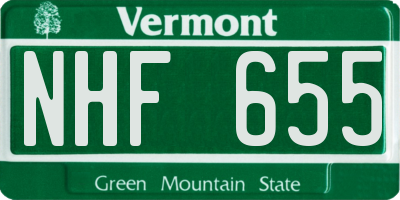 VT license plate NHF655