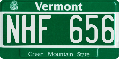 VT license plate NHF656