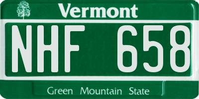 VT license plate NHF658