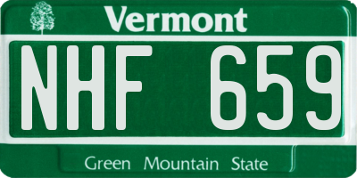 VT license plate NHF659