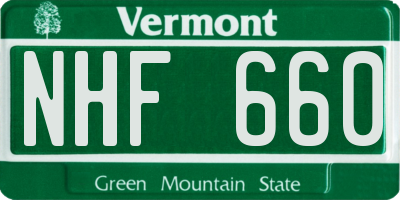 VT license plate NHF660