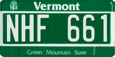 VT license plate NHF661