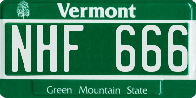 VT license plate NHF666