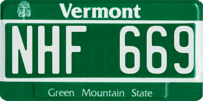 VT license plate NHF669