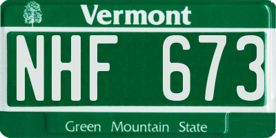VT license plate NHF673