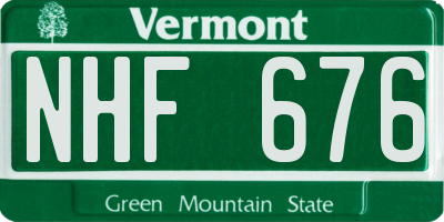 VT license plate NHF676