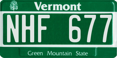 VT license plate NHF677