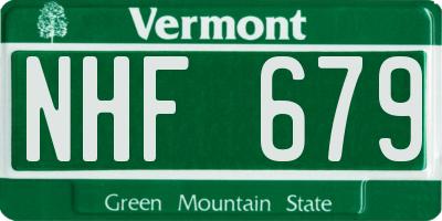 VT license plate NHF679
