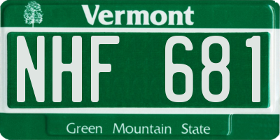 VT license plate NHF681