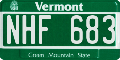 VT license plate NHF683
