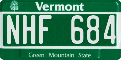 VT license plate NHF684