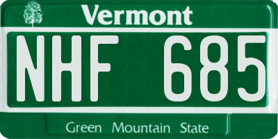 VT license plate NHF685